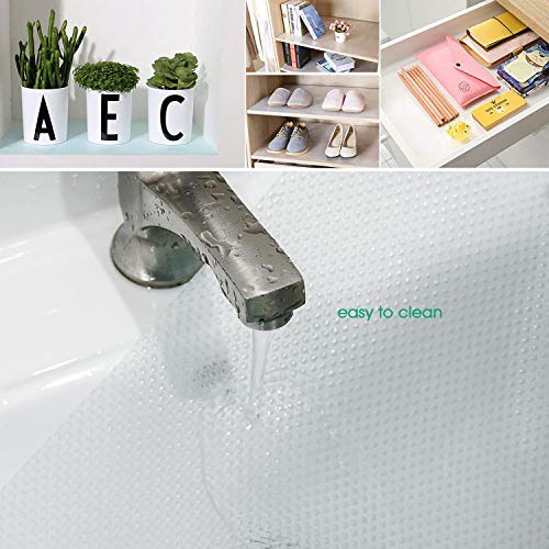 Yachee 3 Rolls EVA Cabinet Liner, Non-Slip Non-Adhesive Shelf Liners Kitchen Cabinets, Waterproof Cupboard Drawer Cushion Mats, DIY Multipurpose Antifouling Pads, 18" x 60" - Light Grey