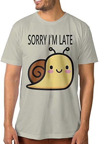 DJIWK Men's Comfortable Sorry I'm Late T Shirt Color Natural Size L