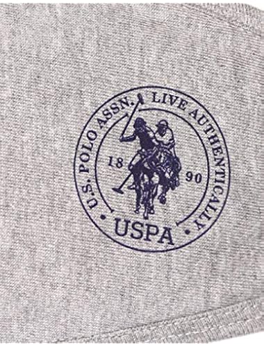 US Polo Association Unisexs cotton Face Mask (3 Set) (USMAK0014_ Grey_ OP)
