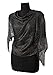 MissShorthair Womens Wedding Evening Wrap Shawl Glitter Metallic Prom Party Scarf with Fringe(Black)