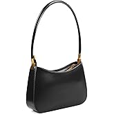 MoreFarther Genuine Leather Shoulder Bag for Women, Crescent Satchel with Zip Closure, Lightweight Handbag