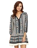 Floerns Women's Boho V Neck Vintage Print Dress
