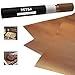 MiTBA Copper Grill Mat Set of 3-XL 100% Non-Stick BBQ Grill Mats, Reusable, and Easy to Clean- Works on Electric Grill Gas Charcoal BBQ and Oven- Will Get You Flawless Meat and a Clean Barbecue