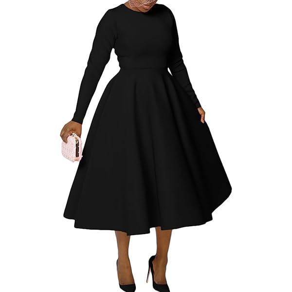 elegant black church dresses with sleeves For Her Women Dress 82062-Black Pink, Black Pink / Large