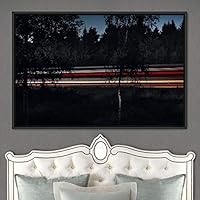 Framed Canvas Wall Art Light Exposure Colorful Industrial Lights Multicolor Neon Photography Places Portrait Realism - 16x24 inches