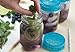 Blossom Mason and Canning Jar Sipping and Drinking Lid Caps, Silicone, For Standard Size Mason Jars, 3.5-Inches; Blue; Set of 4