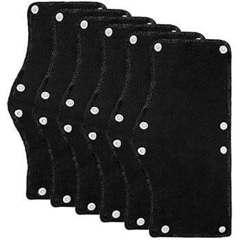 Ruisita 6 Pack Black Hard Hat Sweatband Cotton Terry Sweatband with Liner Snap Washable Hard Hat Accessories (6, Black)