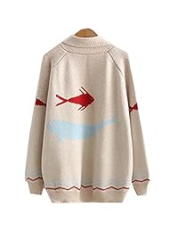 woowtry chamarra de moda peces Printed chaqueta de punto Jersey larga jerseys