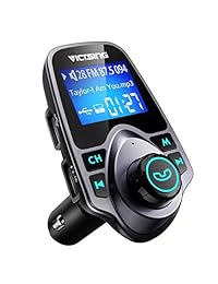 VicTsing   Transmisor FM con Bluetooth, transmisor FM, adaptador de radio para auto con cargador de auto USB de 5 V 2,1 A, reproductor de MP3, compatible con tarjeta TF, memoria flash USB