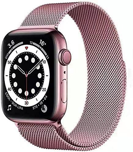 Compatible with Apple Watch Band 40mm 38mm, Adjustable Stainless Steel  Metal Mesh Loop Bracelet Wristbands Straps for iWatch SE Series 6/5/4/3/2/1  Women Men, Rose Gold price in Saudi Arabia | Amazon Saudi