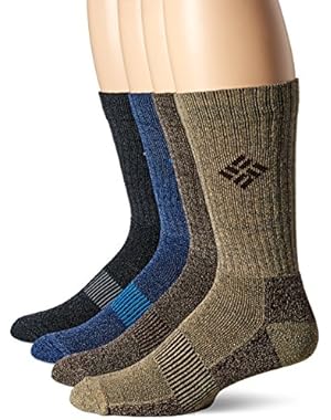 Men's 4 Pack Moisture Control Ribbed Crew