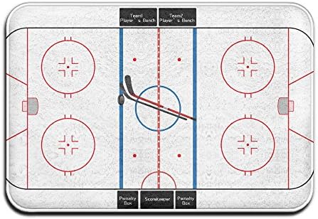 Custom Ice Hockey Ground With Ice Hockey Weclom Carpet Non-slip Floor Rugs Mat For Outdoor/bath/Toilet/Living Room/Dining Room/Playroom,doormat Size 40 x 60cm