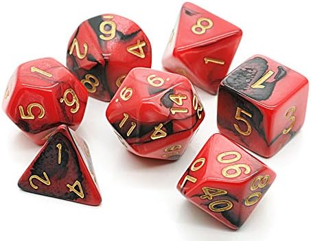 Demonic Dice Poly set (Pyromancer Red Black)