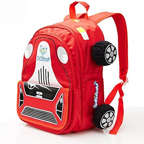 Children Toddler Kid's Polyester Fabric 1-3-6th Grade Pupils School Bag Backpack , Car (28*15*41cm)