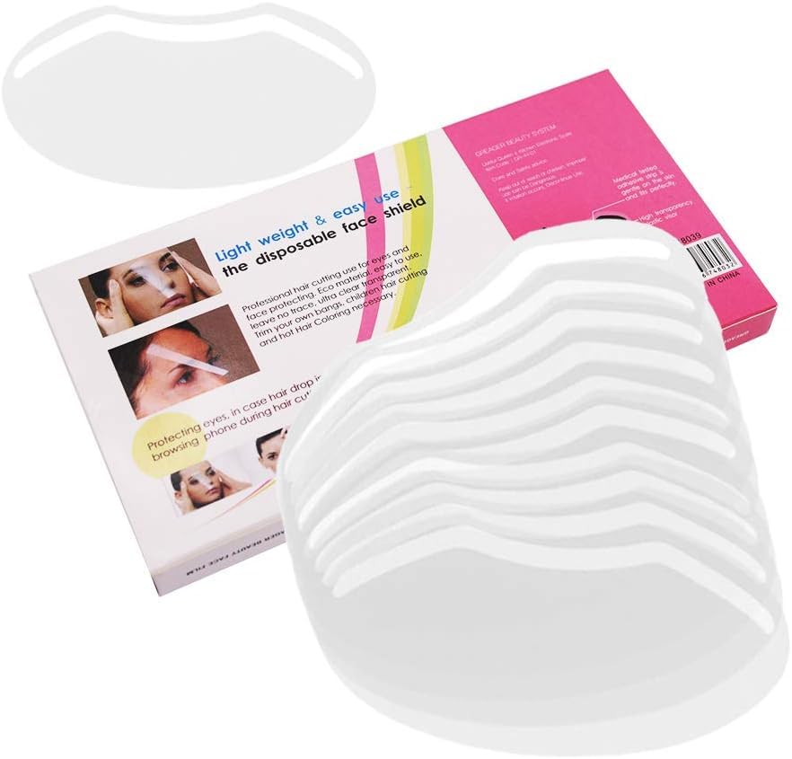 LWBTOSEE Disposable Plastic Eye Shield,for Microblading, Permanent Makeup,Eyelash Extensions, Eyes Cataract Surgery, Eyelid Blepharoplasty Aftercare-50pcs/pack