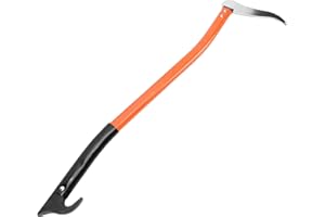 VELATEMOR Logging Tool, Log Lifting Pick Angled Log Hook Forged Steel Head Forklift Style Design Ergonomic Grip, with Anti Sl