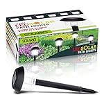 Solario Garden Decor Solar Powered Stake Lights- Pack of 6- Decorative Classic Lamps- Highest Lumen LED Brighter than Standard- Superior Monocrystalline Panel (Black)