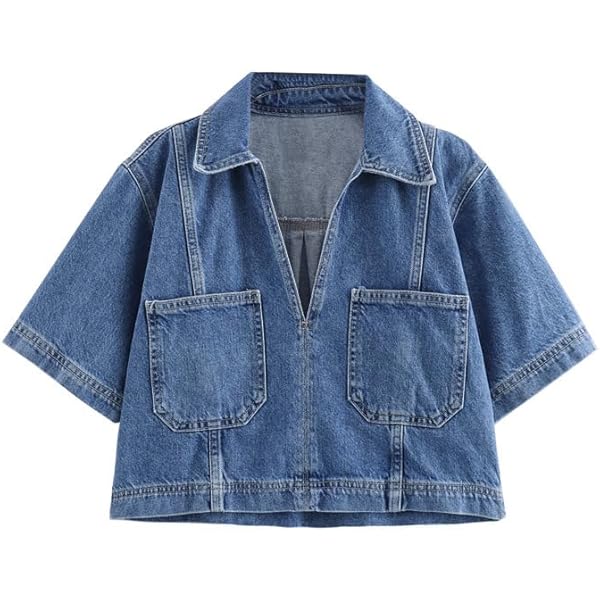 Amazon.com: Generic Women's Short Sleeve Cropped Shirt