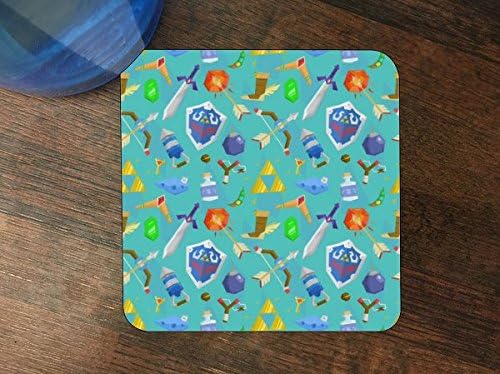 Zelda Weapons Pattern Silicone Drink Beverage Coaster 4 Pack by Demon Decal