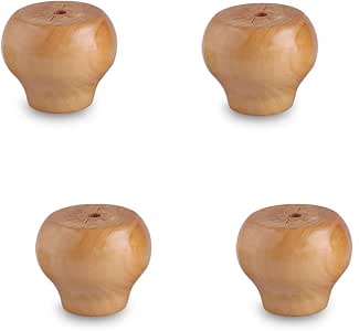Amazon.com: 4pcs- Solid wood Furniture Legs,Bun feet ...