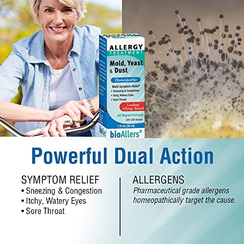Amazon Com Bioallers Mold Yeast And Dust Natural Homeopathic Allergy Relief For Sneezing Congestion Itchy Eyes Sore Throat Non Drowsy 1 Fl Oz Health Personal Care