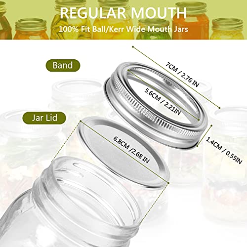 Regular Mouth Canning Lids and Rings Gusoul 50 Count Mason Jar Lids