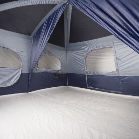 OZARK TRAIL 12-PERSON CABIN TENT WITH SCREEN PORCH,Sewn-in Room Divider,E-port,Organization and Media Pockets,Provides Plenty of Room for Large Family or Group Camp Outing