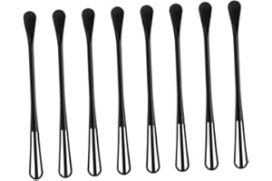 HEALEEP 8 Pcs Manual Whisks with Ergonomic Handles Dual Headed Multipurpose Mixing Sticks for Eggs Sauces