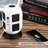 Power Strips Surge Protector, Mesuvida Power Strip Tower 8 Outlets 4USB Ports with 6.5 feet Power Cord (Black)