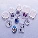 MagiDeal Pack of 5 Types Silicone Moulds Charm Pendant DIY Molds Jewelry Making Tools with Hanging Hole