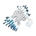 Novelty Lights 11 Feet 50 Bulb Incandescent Mini Light String, Teal with 2.5-Inch Spacing on White Wire, UL Listed Commercial Grade Indoor/Outdoor Mini Lights, Connectable End-To-End