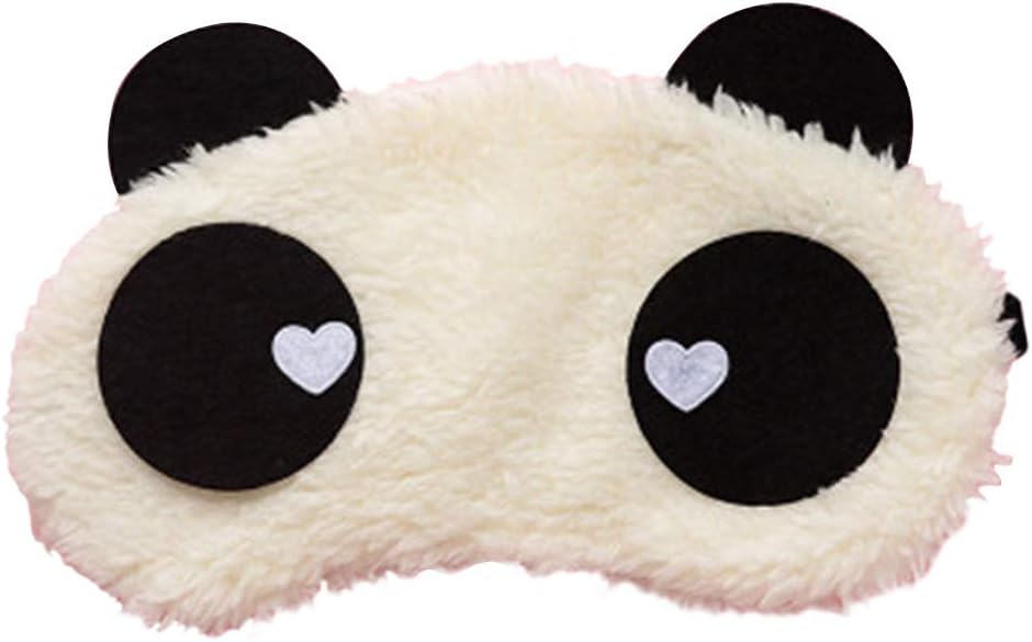 Qifumaer 1pc Soft Sleeping Eye Mask Sleep Eye Mask Shade Cover for Sleeping Mask for Women Men Kids Girls Cotton Plush Cartoon Comfortable White Panda 11 * 18.5cm Free Ice Pack Style 2
