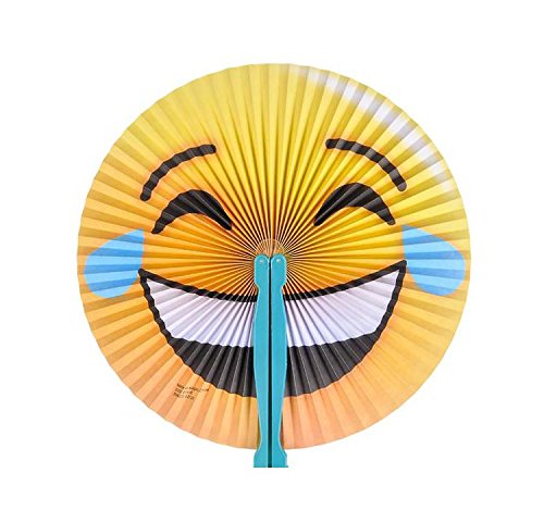 Bargain World 10" Emoticon Folding Fans [12-Pack] | Fun & Exciting Hand Fans For Kids & Teenagers From Our Huge Collection | Sticky Notes Included - Thumbnail 7