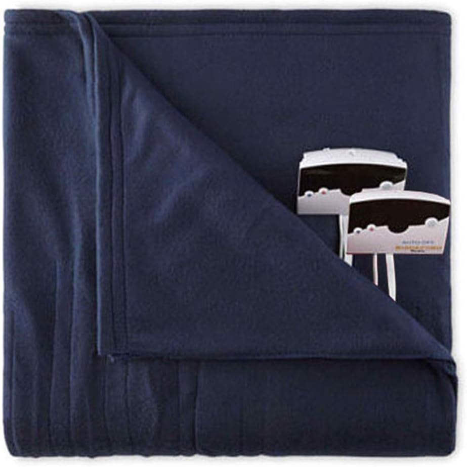 Biddeford 1003-9052106-544 Knit Fleece Electric Heated Blanket Queen Blue