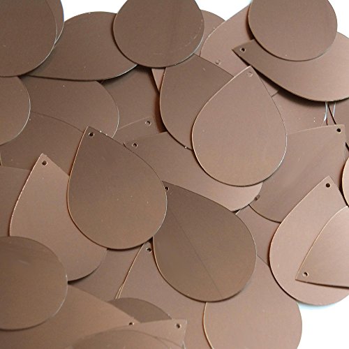 Sequin Tear Drop 1.5 inch Bronze Brown Matte Silk Frost Couture Loose Paillettes. Made in USA.