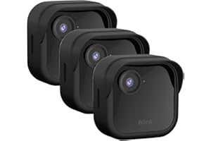 QOPOTO Silicone Case Cover for All-New Blink Outdoor 4 (4th Gen) - Weatherproof Protective Skin Cover with Hat Brim for All-New Blink Outdoor 4 Smart Security Camera (Black, 3 Pack)