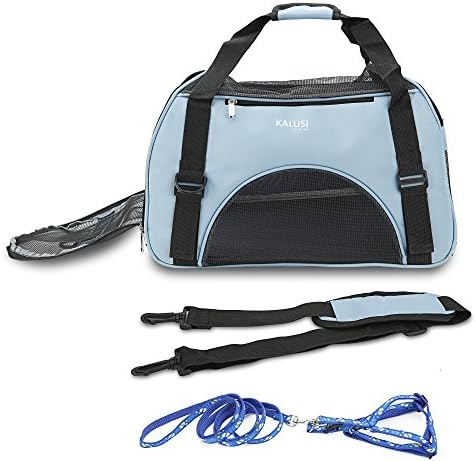 Kalusi Deluxe Foldable Soft Sided Dog House Style Pet Carrier, Airline Approved Pet Travel Carrier /Tote & Bag for Cats & Dogs/1 Year Warranty (Small : 16.9 x 7.8 x 11.4 inches)