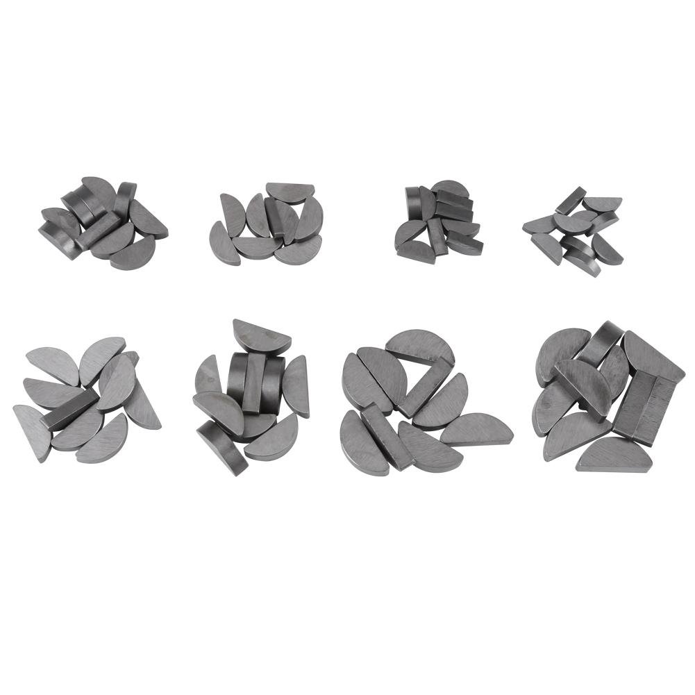 Duokon 80pcs Metal Woodruff Keys Semicircle Assortment Box Kit Set Different Sizes Fasteners Mechanical Industry