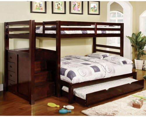Amazon Com 247shopathome Bunk Bed With Trundle Twin Over Full