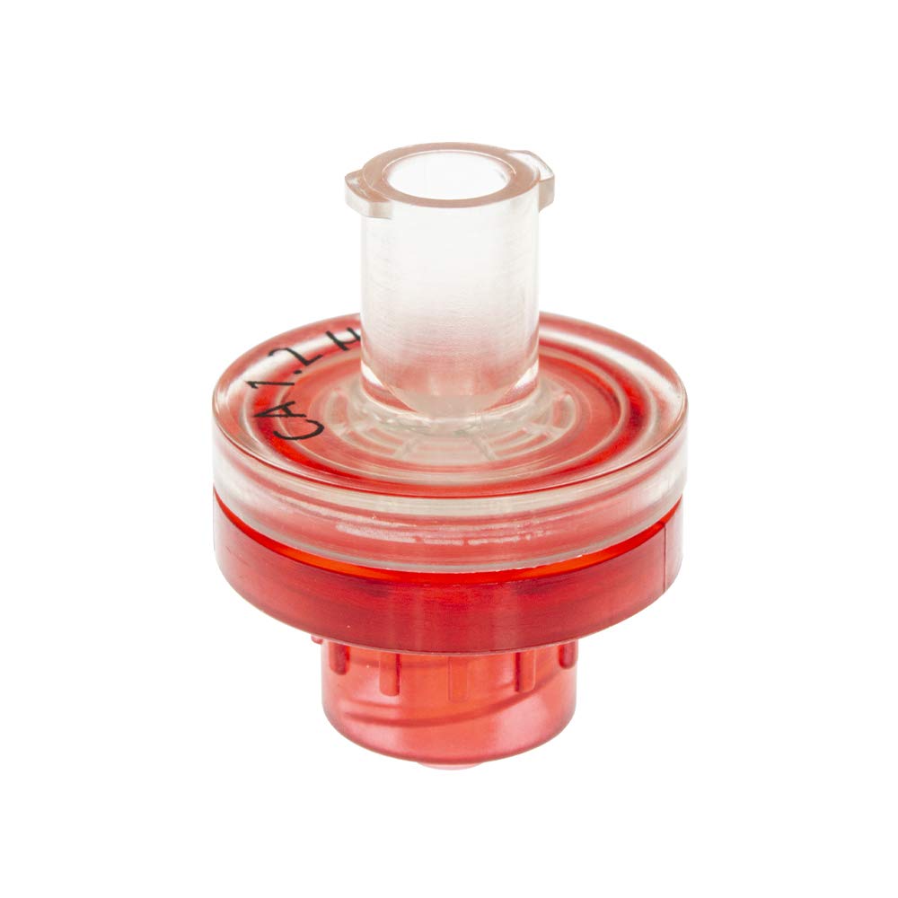 GVS Filter Technology, Syringe Filter, ABLUO, 13mm, CA Membrane, 1.2µm, Acrylic Housing, Red Color, 100/pk