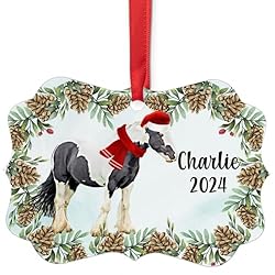 Black White Gypsy Irish Cob Horse Christmas