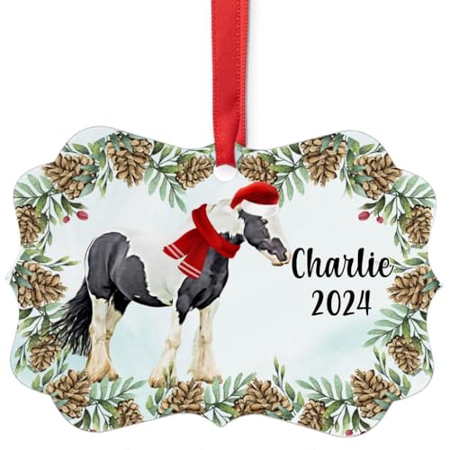 Black White Gypsy Irish Cob Horse Christmas