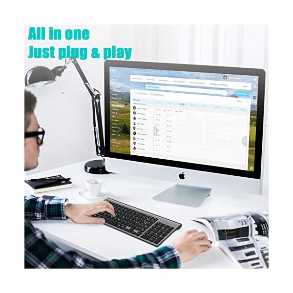 Wireless-Keyboard-and-Mouse-SetsUK-Layout-24Ghz-USB-Receiver-Full-Size-Keyboard-Combo-Compact-Compatible-with-iMac-Mac-PC-Laptop-Tablet-Computer-Windows-Deep-Grey Wireless Keyboard and Mouse Sets, UK layout 2.4Ghz Usb Compact Portable Ergonomics Slim Wireless Keyboard Mouse For PC…