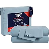 Reebok Full Size Sheet Set from Tencel Eucalyptus - Soft, Cooling & Breathable for Hot Sleepers, Deep Pocket Up to 17 Inches, 4Pc Hotel Luxury Bedding Set, Bedsheet & Pillowcases (Niagara Mist, Full)