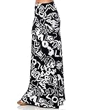 Printed Maxi Length A-line skirt with rollover waist