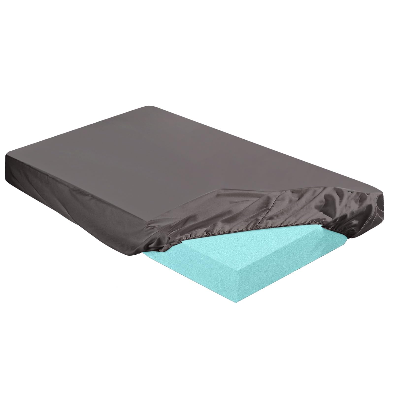 Photo 1 of HunnmingRe 2-3 Inch Mattress Topper Cover (Only Cover) Memory Foam Protector Microfiber Memory Foam for Latex Mattress Topper Gel RV(Full 75 x 52 Inch, Dark Gray)