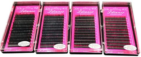 Kznzd Mink Black Lashes Tray Lash Extension Pro Curl B C D Set Individuacharming Fashion And Chicl Eyelash (C14mm)