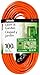 Woods Light Duty Extension Cord, 100Ft, 16 Gauge, General Purpose Cord, SJTW, Orange, 0724