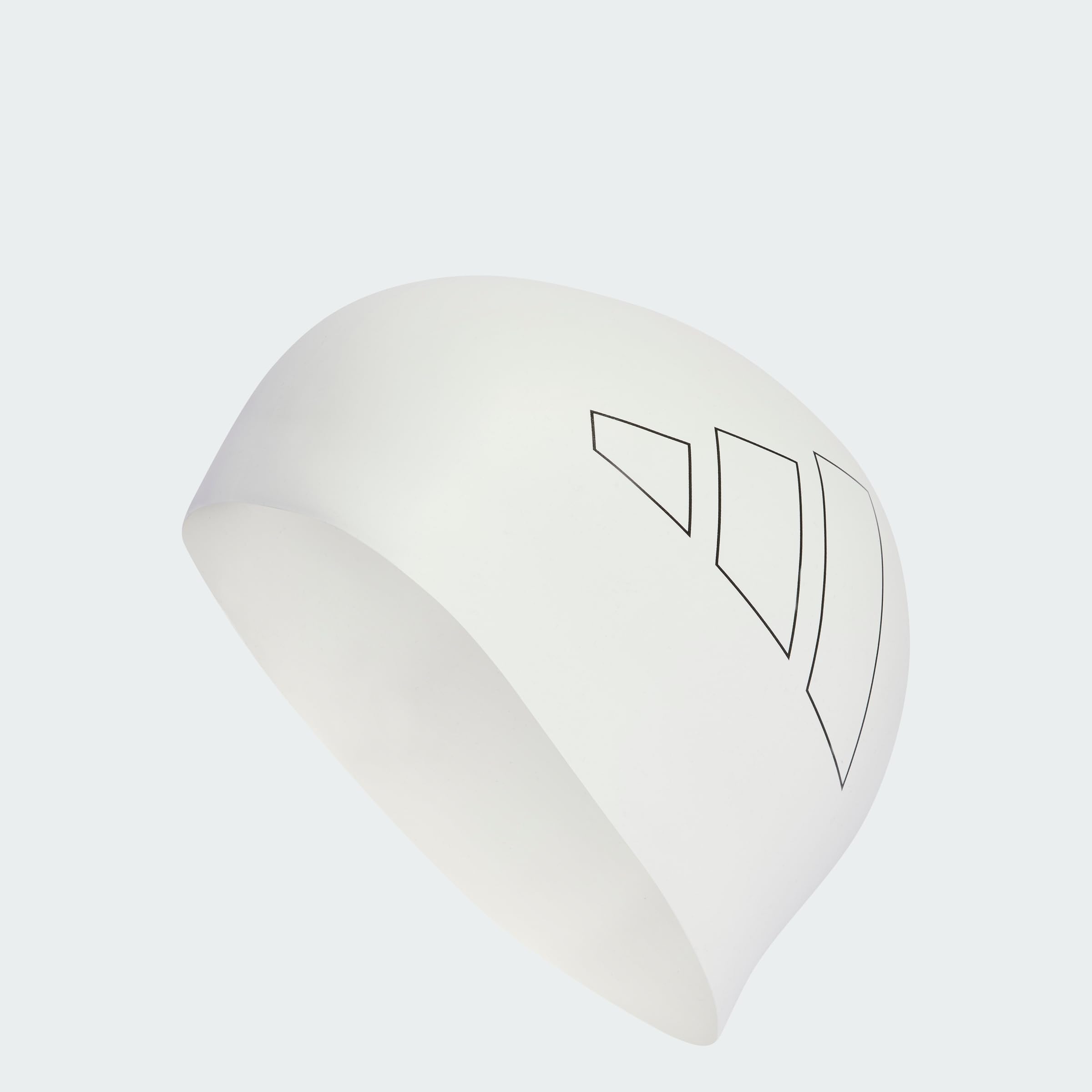 adidas Unisex Logo Swim Cap, White/Black, One size