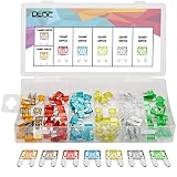 DEDC 120 Pieces 5A 7.5A 10A 15A 20A 25A 30A Essential Small Blade Fuse Set Car Truck Boat Mini Blade Fuse Assortment Kit